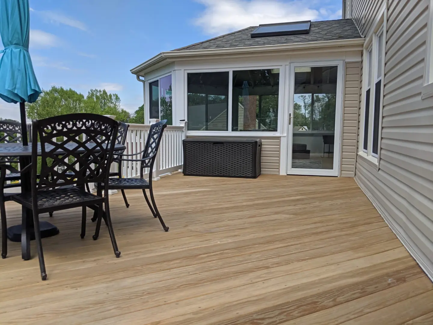 12 Wood Deck with Sunroom Addition scaled
