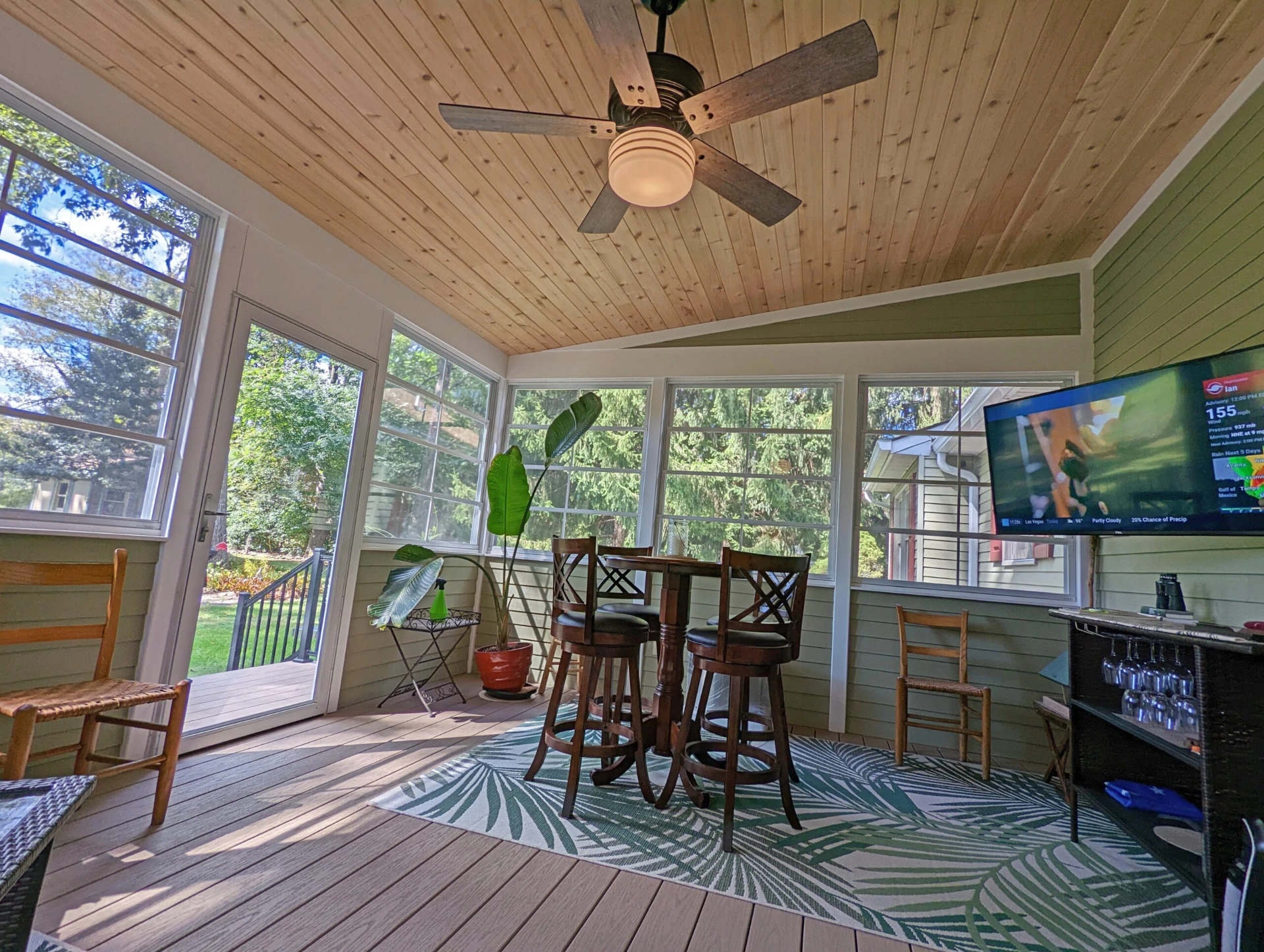Addition with Wolf Sandcastle Decking and Knotty Pine Ceiling scaled