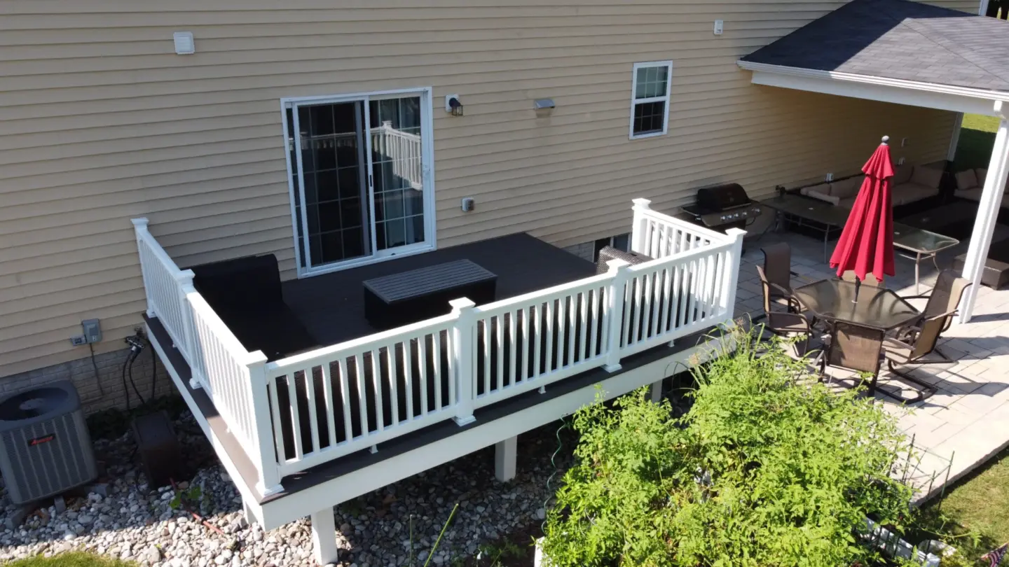 Azek Dark Hickory Deck wtih Vinyl Railing scaled