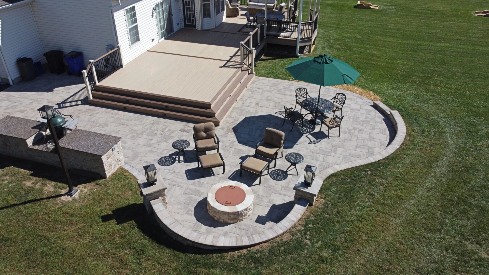 Custom Paver Patio Firepit Bar Deck and Porch scaled