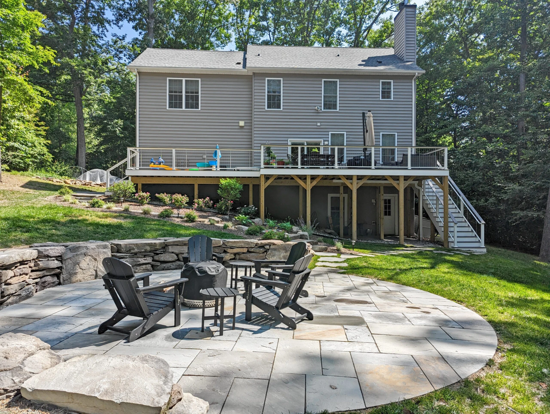 Flagstone Patio with TimberTech Deck scaled