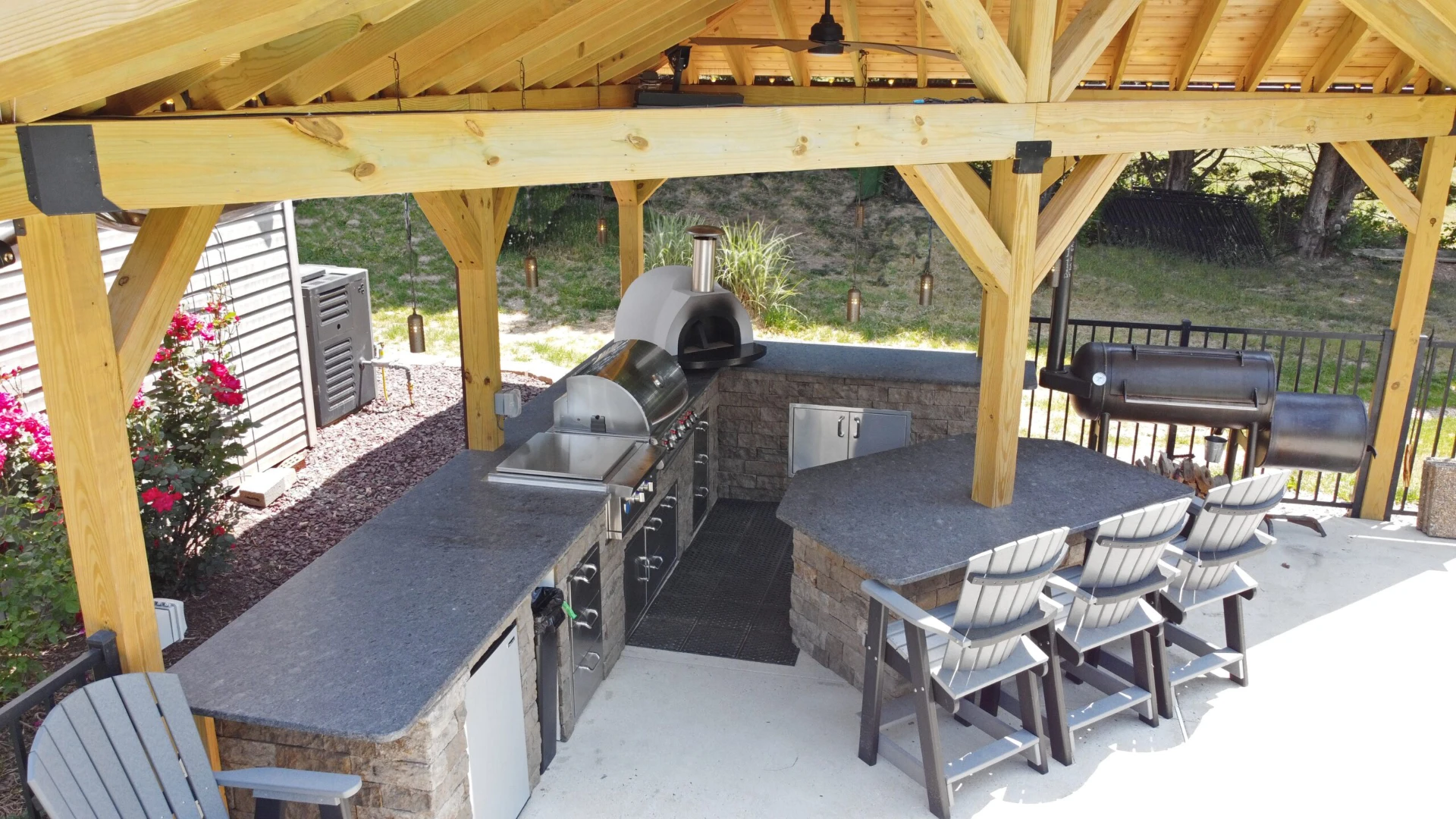 Pavilion with outdoor kitchen scaled