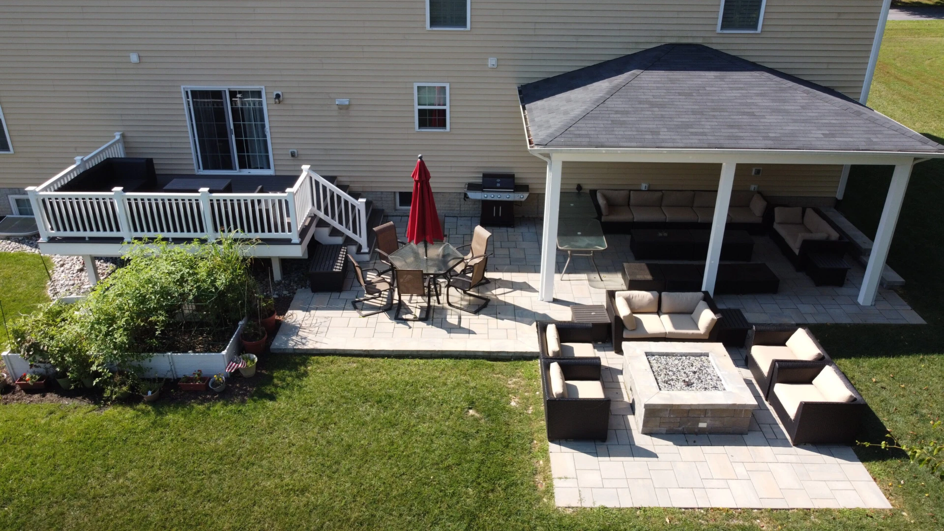 Porch Paver Patio and Azek Dark Hickory Decking 1 scaled
