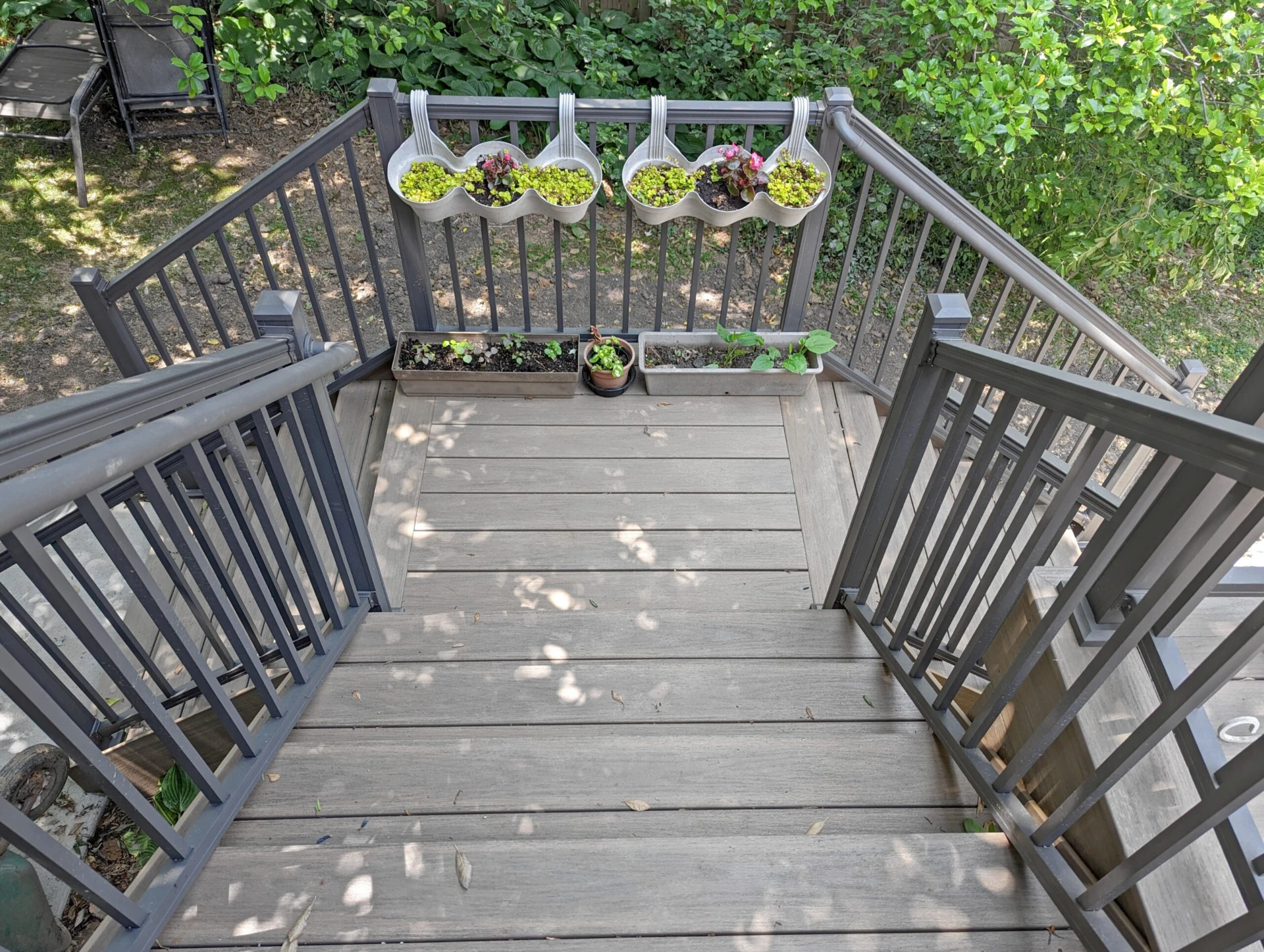 Stairs Keylink Railing with Wolf Amberwood Decking scaled