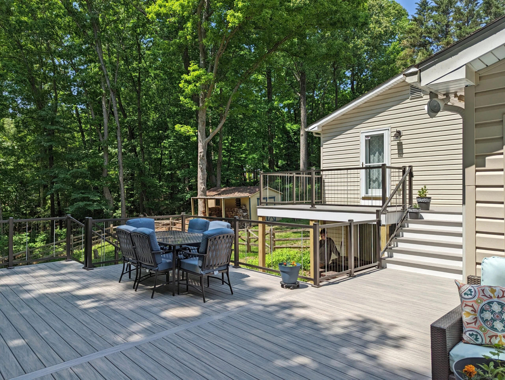 Wolf Silver Teak Deck with Keylink Bronze Aluminum Railing scaled