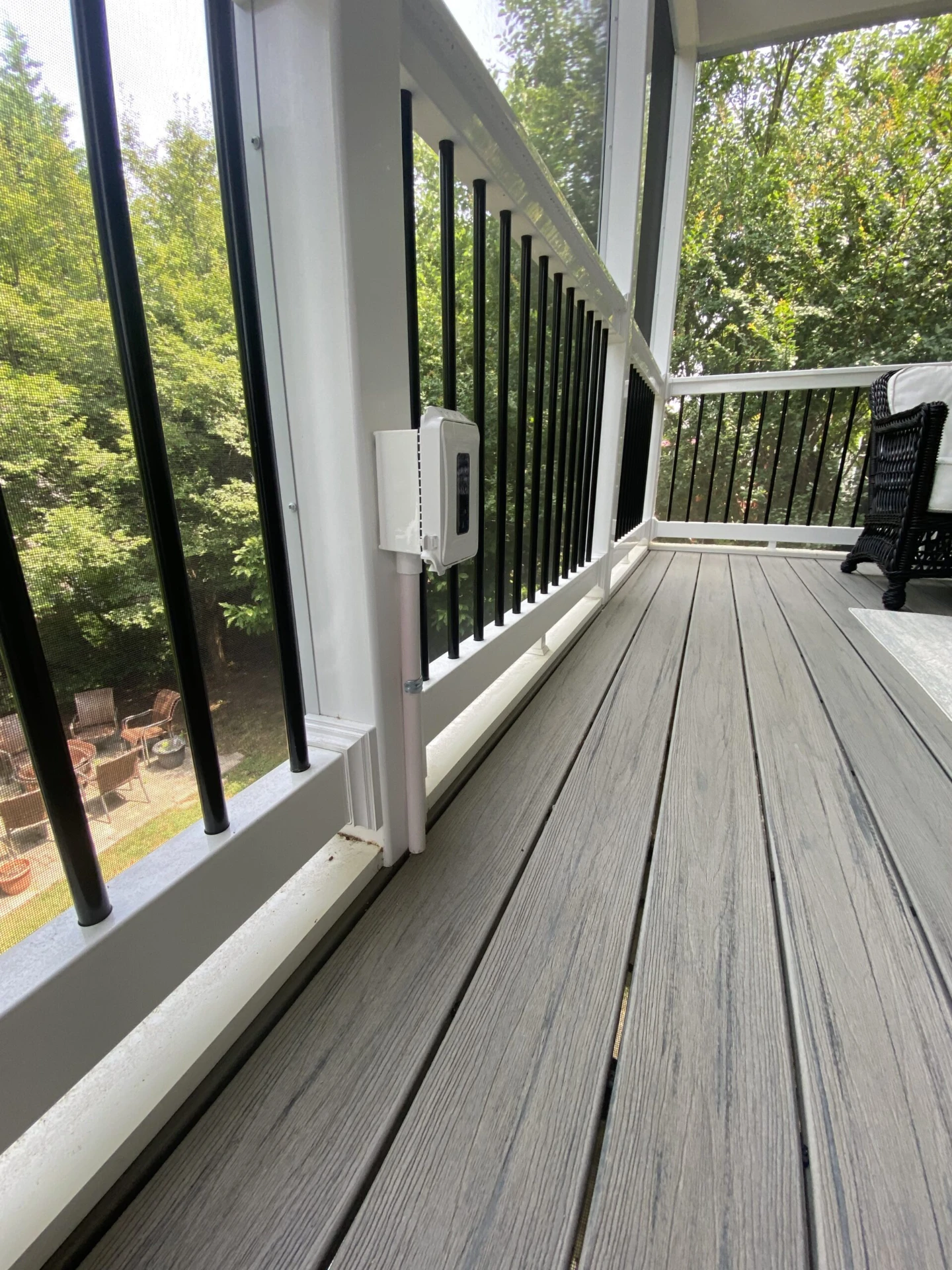 Close up of the coastline deck with deck railing