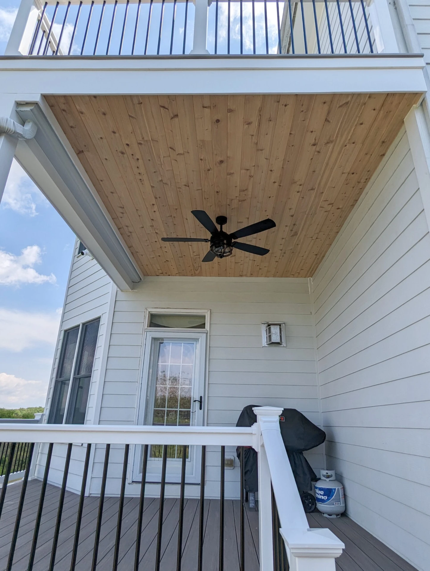 Coastline deck with finished cedar ceiling