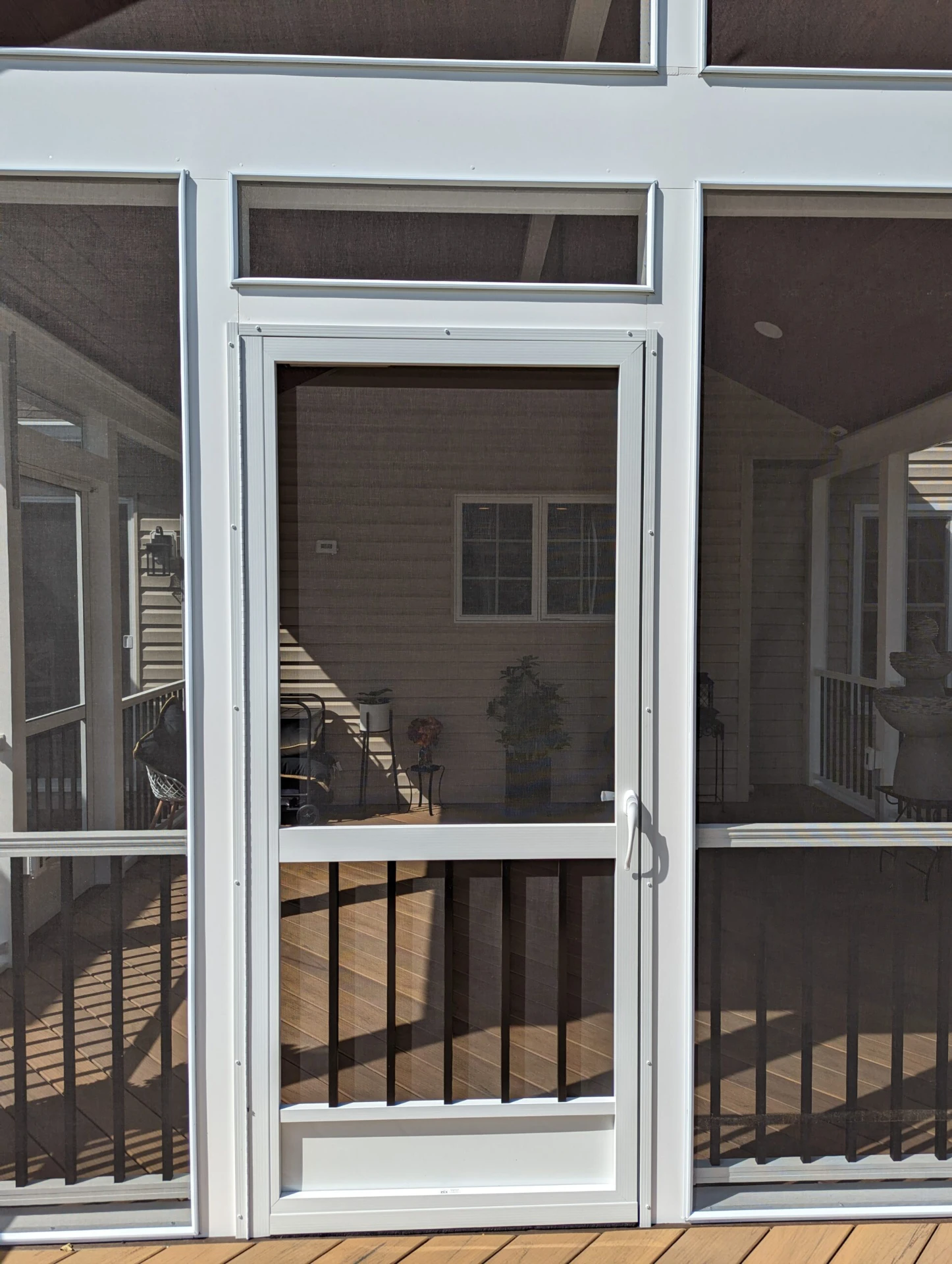 Front view of the screened porch door