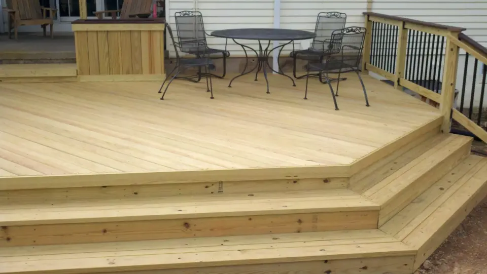 Imgi 3 Pressure treated wood deck with metal railings in Westminster MD scaled