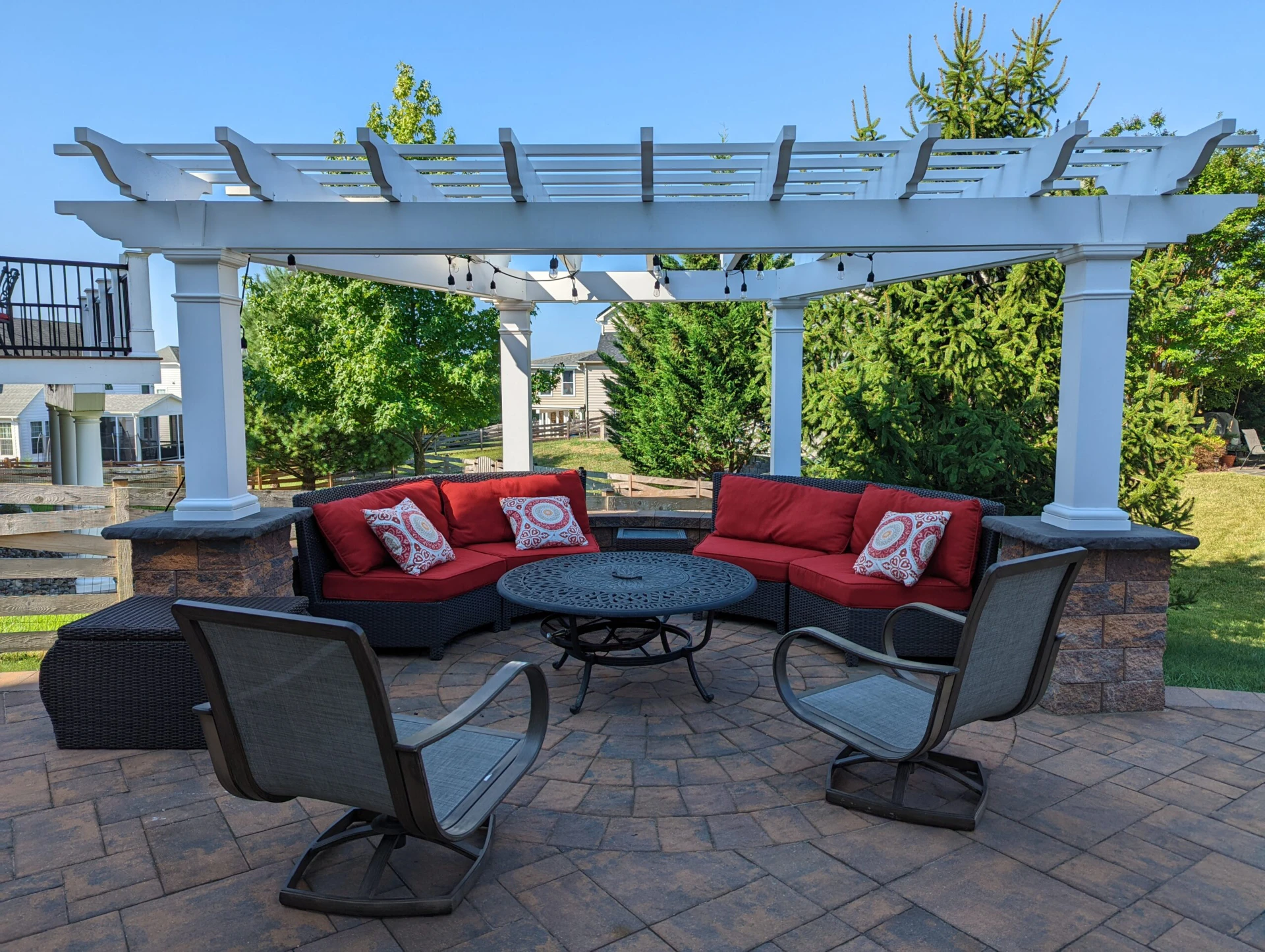 Structure works pergola and paver patio